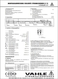 Инструкция по монтажу Изолированные контактные рельсы U15 VAHLE
